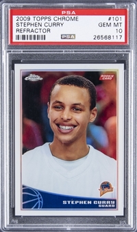2009-10 Topps Chrome Refractor #101 Stephen Curry Rookie Card (#041/500) - PSA GEM MT 10